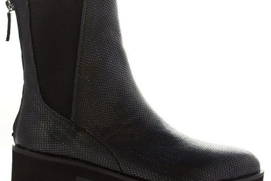 Textured Leather Ankle Boots