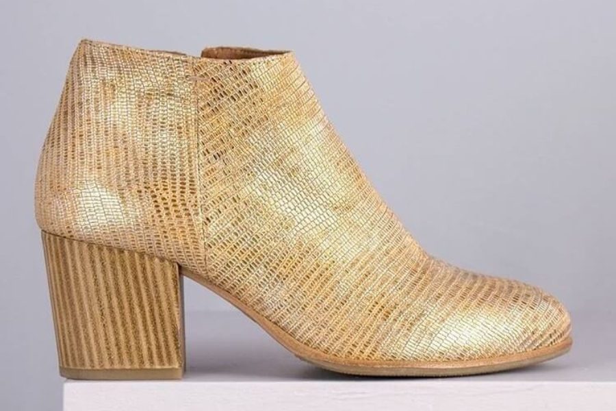 Bronzed Effect Ankle Boot by Homers
